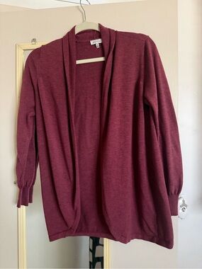 Ella Moss Open-Front Cardigan Sweater - Burgundy